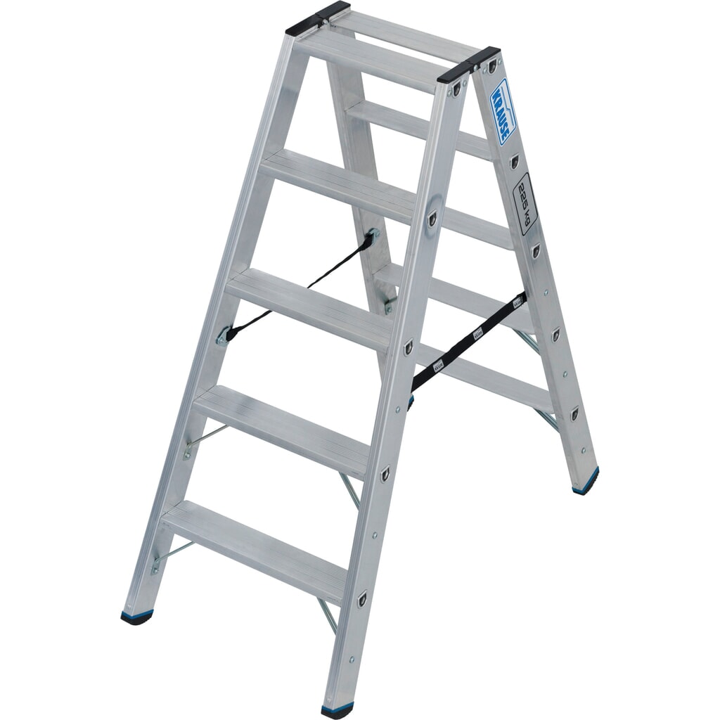 Drabina ze stopniami wolnostojąca KRAUSE® STABILO, dwustronna, udźwig 225 kg, 2 x 5 stopni Zdjęcie produktu: Drabina ze stopniami wolnostojąca KRAUSE® STABILO, dwustronna, udźwig 225 kg, 2 x 5 stopni