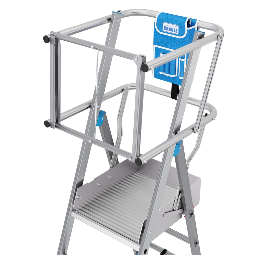 Zdjęcie produktu nr 4: Drabina z podestem teleskopowa KRAUSE® STABILO z dużą platformą SkyMatic, 3–5 szczebli