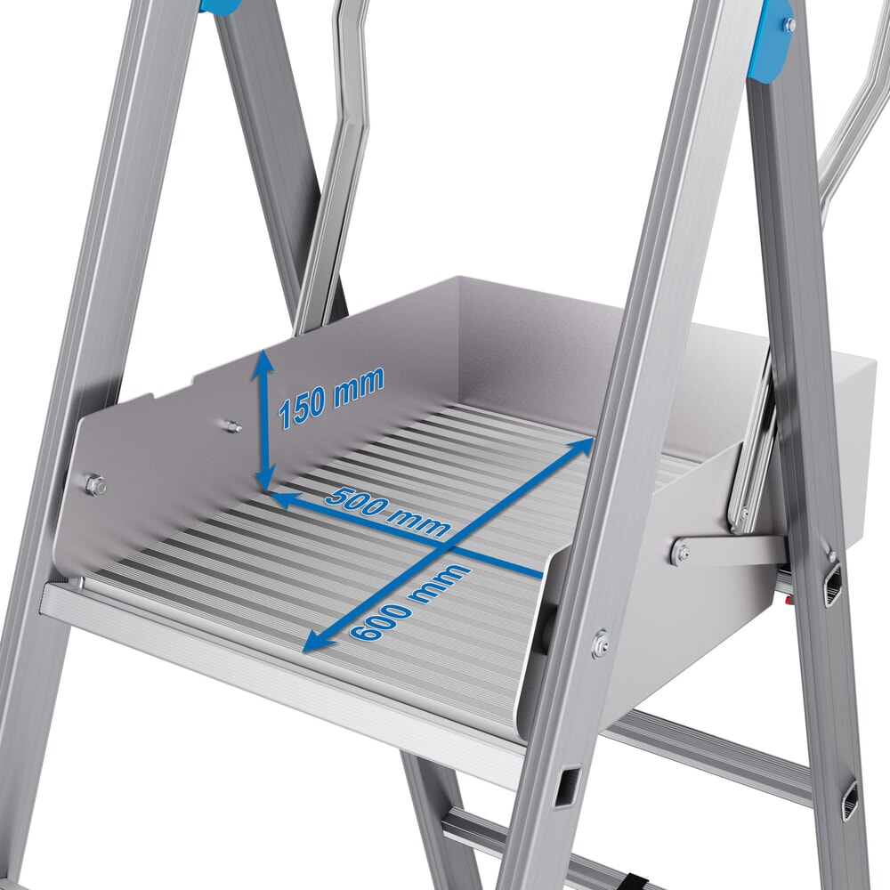 Zdjęcie produktu nr 5: Drabina z podestem teleskopowa KRAUSE® STABILO z dużą platformą SkyMatic, 3–5 szczebli