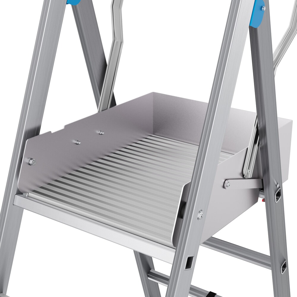 Zdjęcie produktu nr 9: Drabina z podestem teleskopowa KRAUSE® STABILO z dużą platformą SkyMatic, 3–5 szczebli