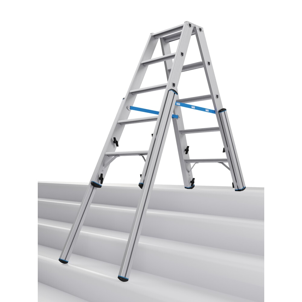 Obraz produktu: Drabina teleskopowa KRAUSE® STABILO ze stopniami, dwustronna, 2 x 5 stopni