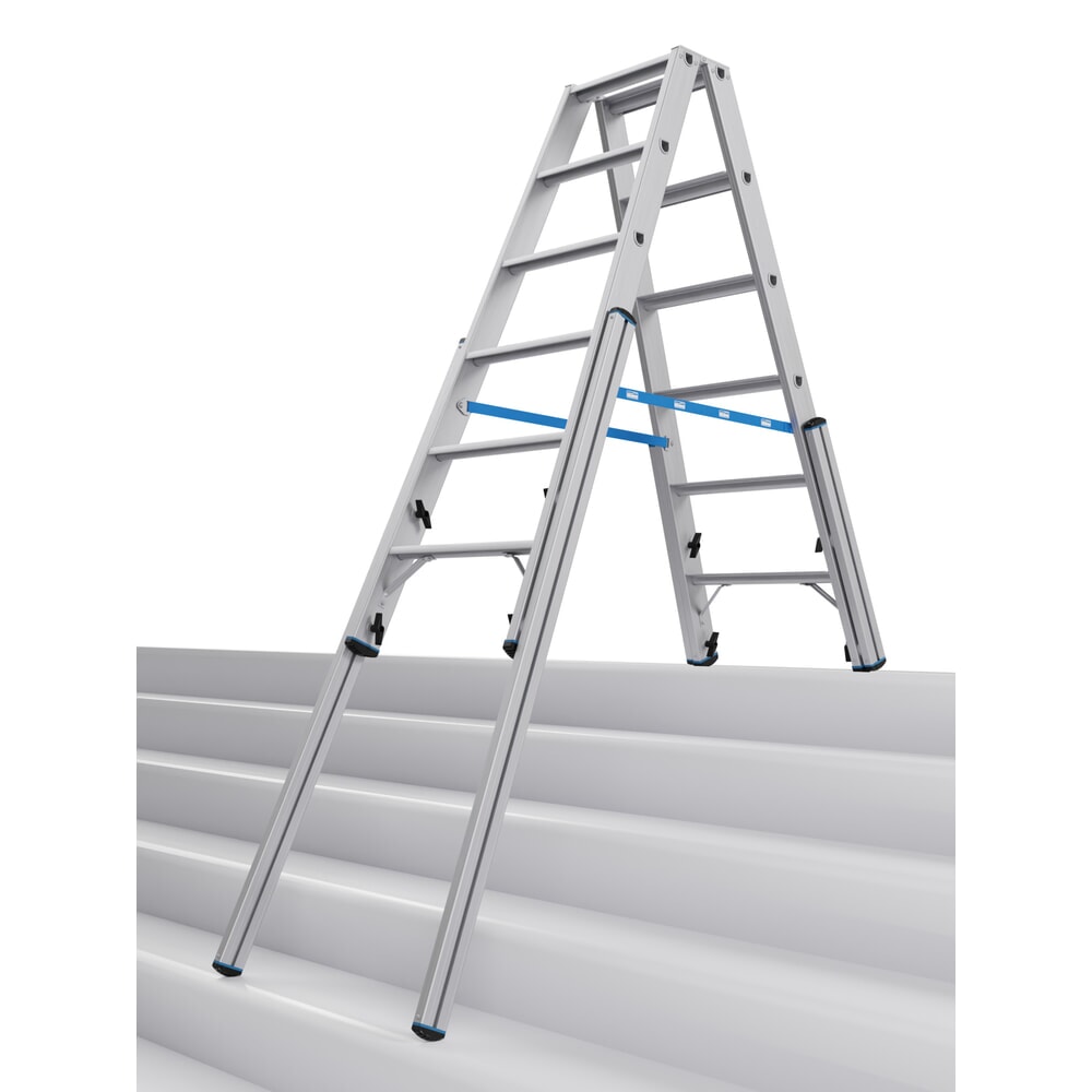Obraz produktu: Drabina teleskopowa KRAUSE® STABILO ze stopniami, dwustronna, 2 x 6 stopni