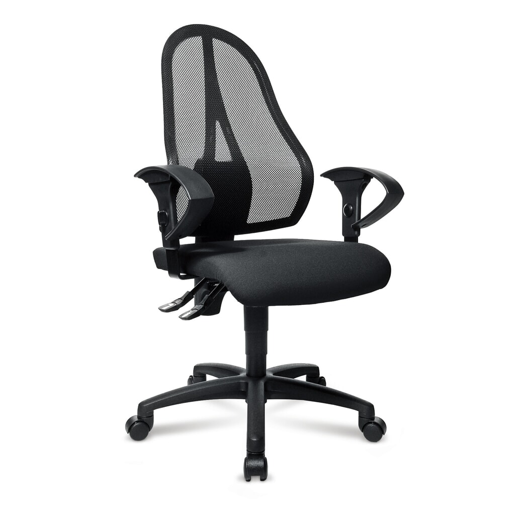 Krzesło biurowe obrotowe Topstar® Open Point P, kolor czarny Zdjęcie produktu nr 3: Krzesło biurowe obrotowe Topstar® Open Point P, kolor czarny