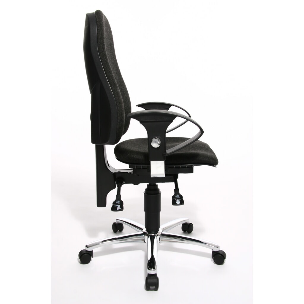 Krzesło biurowe obrotowe Topstar® Ortho 10, podłokietniki z regulacją wysokości, kolor antracytowy Zdjęcie produktu nr 3: Krzesło biurowe obrotowe Topstar® Ortho 10, podłokietniki z regulacją wysokości, kolor antracytowy