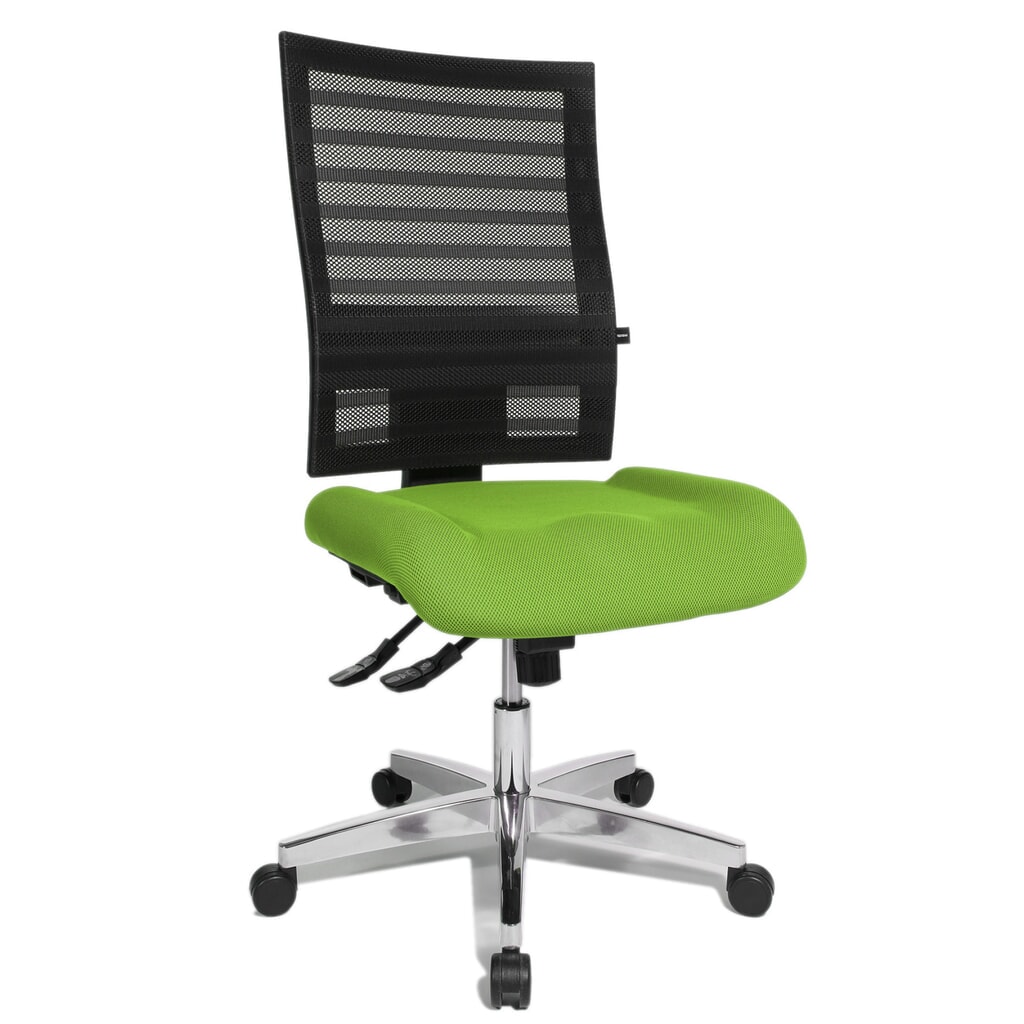 Krzesło biurowe obrotowe Topstar® P91-NET, oparcie siatkowe kolor czarny, siedzisko kolor zielone jabłko Zdjęcie produktu nr 2: Krzesło biurowe obrotowe Topstar® P91-NET, oparcie siatkowe kolor czarny, siedzisko kolor zielone jabłko
