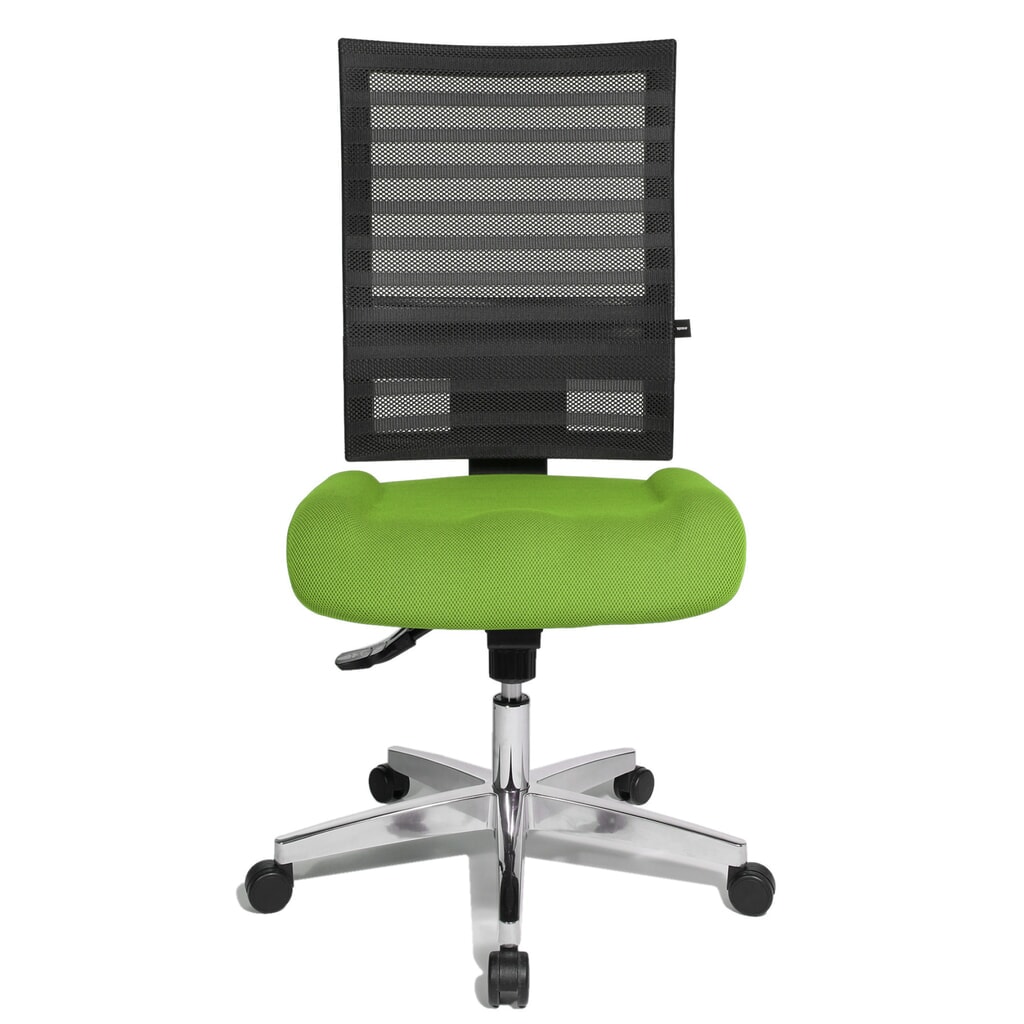 Krzesło biurowe obrotowe Topstar® P91-NET, oparcie siatkowe kolor czarny, siedzisko kolor zielone jabłko Zdjęcie produktu: Krzesło biurowe obrotowe Topstar® P91-NET, oparcie siatkowe kolor czarny, siedzisko kolor zielone jabłko