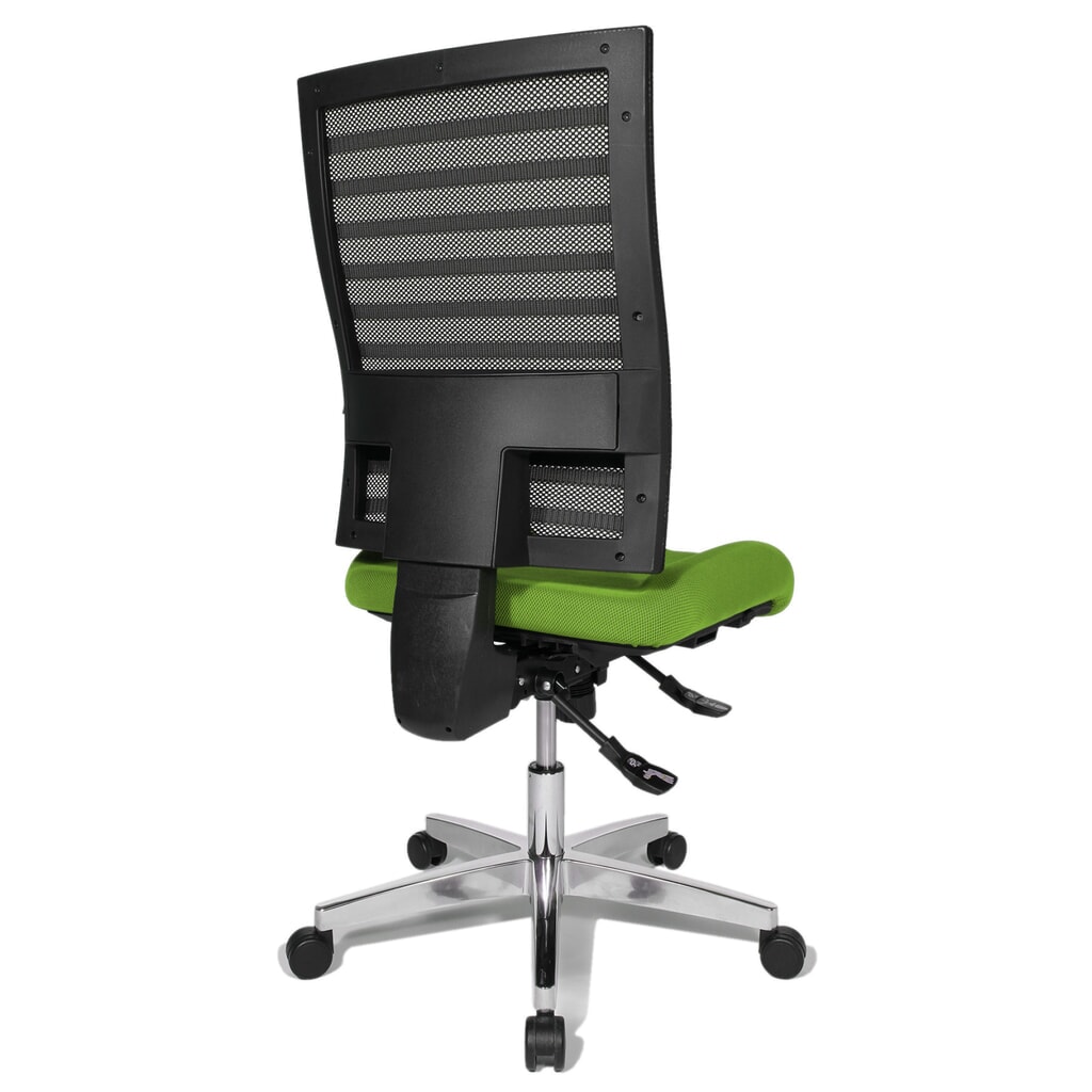 Krzesło biurowe obrotowe Topstar® P91-NET, oparcie siatkowe kolor czarny, siedzisko kolor zielone jabłko Zdjęcie produktu nr 4: Krzesło biurowe obrotowe Topstar® P91-NET, oparcie siatkowe kolor czarny, siedzisko kolor zielone jabłko