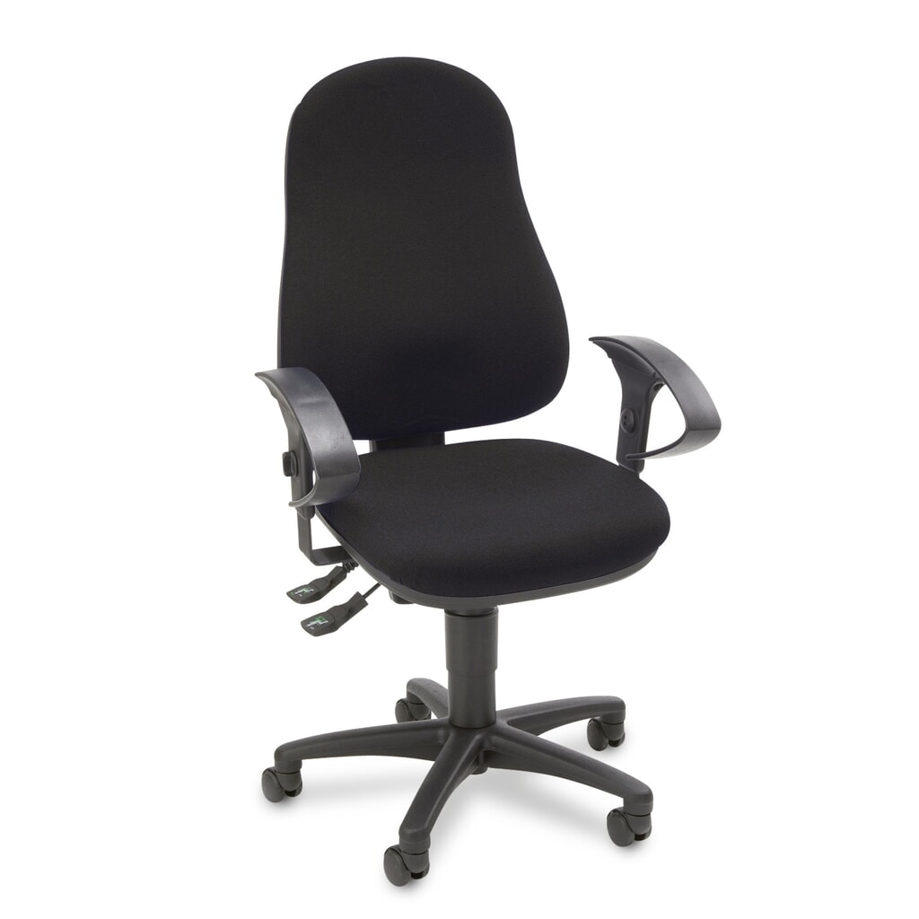 Krzesło biurowe obrotowe Topstar® Point 60, siedzisko z muldą, kolor czarny Zdjęcie produktu nr 6: Krzesło biurowe obrotowe Topstar® Point 60, siedzisko z muldą, kolor czarny