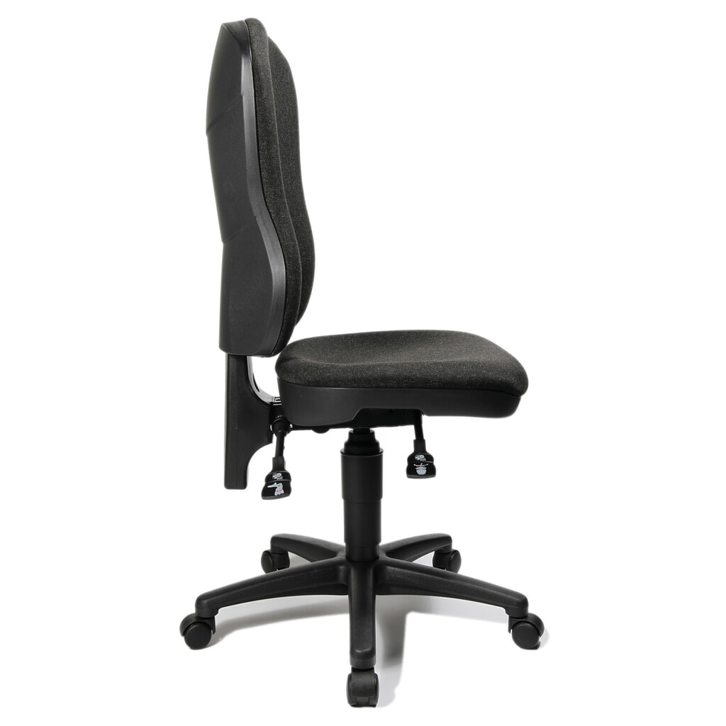Krzesło biurowe obrotowe Topstar® Point 80, wysokie oparcie, siedzisko z muldą, kolor szary antracytowy Zdjęcie produktu nr 3: Krzesło biurowe obrotowe Topstar® Point 80, wysokie oparcie, siedzisko z muldą, kolor szary antracytowy