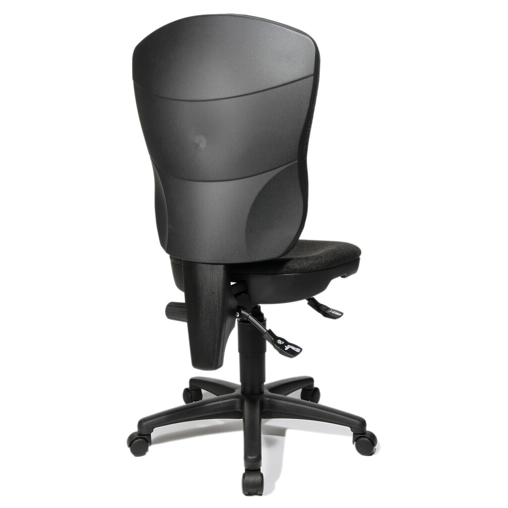 Krzesło biurowe obrotowe Topstar® Point 80, wysokie oparcie, siedzisko z muldą, kolor szary antracytowy Zdjęcie produktu nr 4: Krzesło biurowe obrotowe Topstar® Point 80, wysokie oparcie, siedzisko z muldą, kolor szary antracytowy