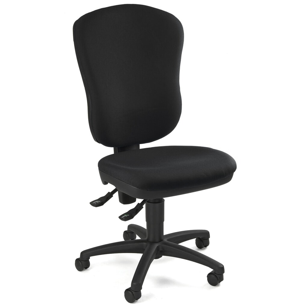 Krzesło biurowe obrotowe Topstar® Point 80, wysokie oparcie, siedzisko z muldą, kolor czarny Zdjęcie produktu: Krzesło biurowe obrotowe Topstar® Point 80, wysokie oparcie, siedzisko z muldą, kolor czarny