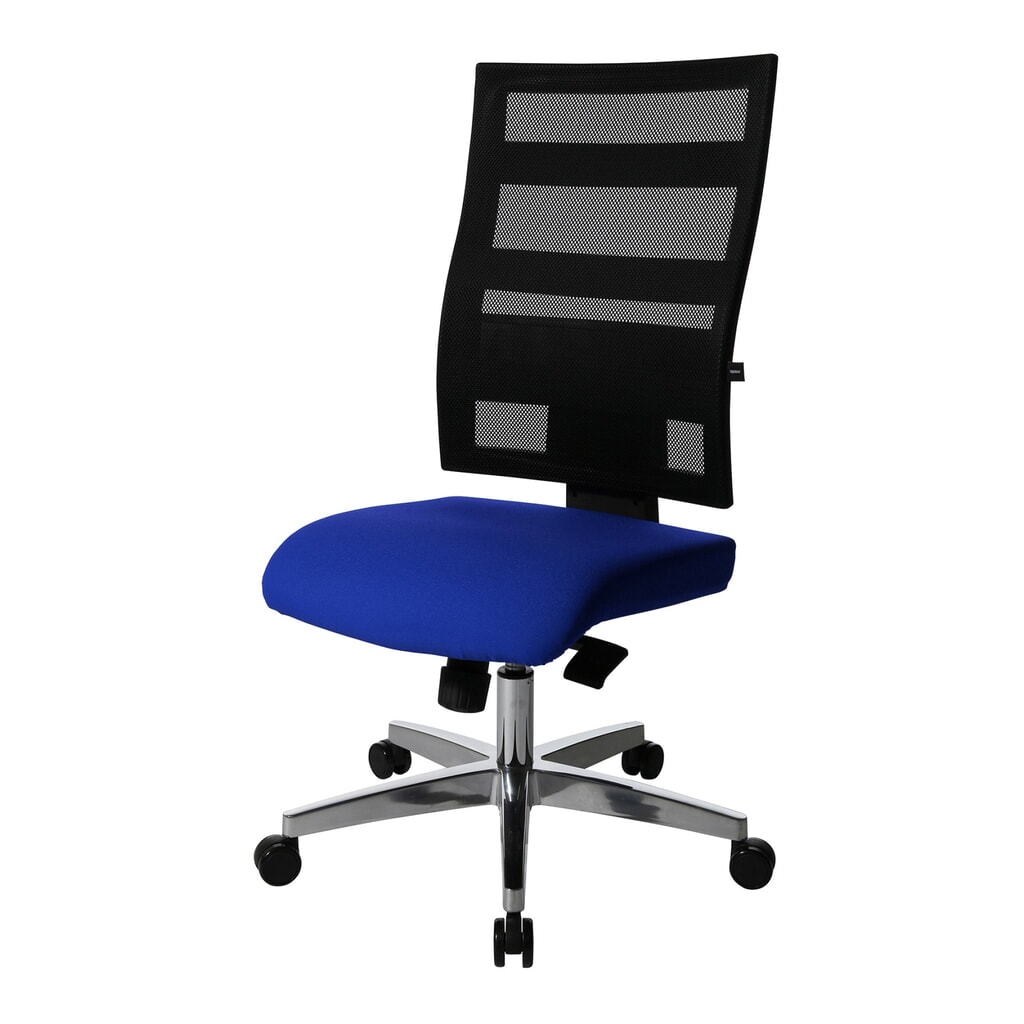 Krzesło biurowe obrotowe Topstar® X-Pander, oparcie siatkowe, funkcja fitness, kolor niebieski Zdjęcie produktu nr 2: Krzesło biurowe obrotowe Topstar® X-Pander, oparcie siatkowe, funkcja fitness, kolor niebieski