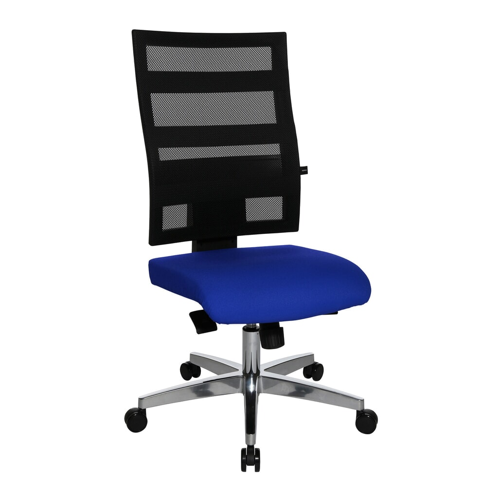 Krzesło biurowe obrotowe Topstar® X-Pander, oparcie siatkowe, funkcja fitness, kolor niebieski Zdjęcie produktu nr 6: Krzesło biurowe obrotowe Topstar® X-Pander, oparcie siatkowe, funkcja fitness, kolor niebieski