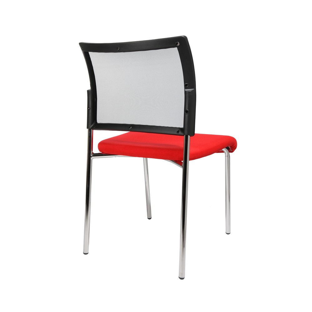 Zdjęcie produktu nr 3: Krzesło dla gości Topstar® Classic z oparciem siatkowym + stelaż 4-nożny, czerwone