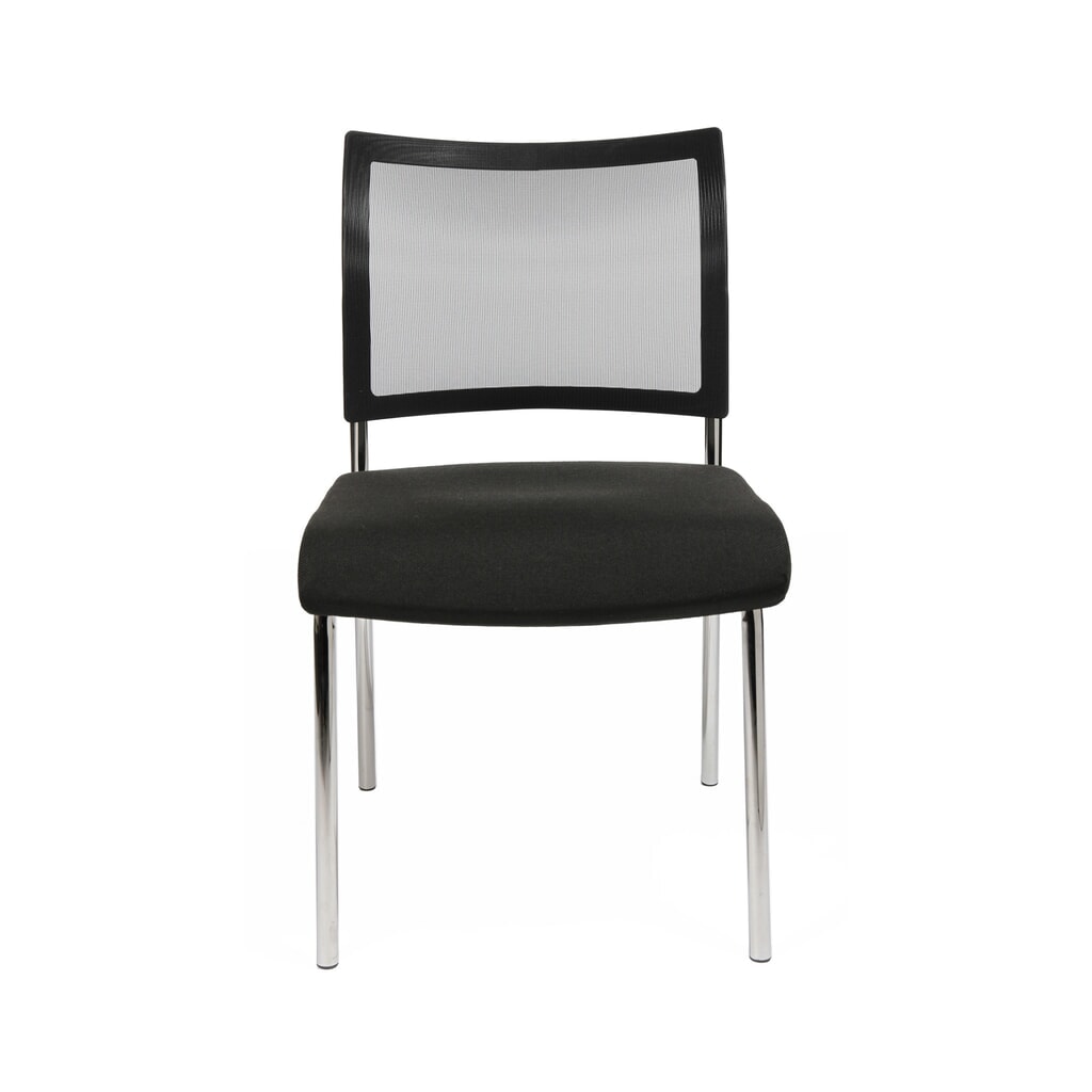 Krzesło dla gości Topstar® Classic z oparciem siatkowym + stelaż 4-nożny, czarne Zdjęcie produktu nr 2: Krzesło dla gości Topstar® Classic z oparciem siatkowym + stelaż 4-nożny, czarne