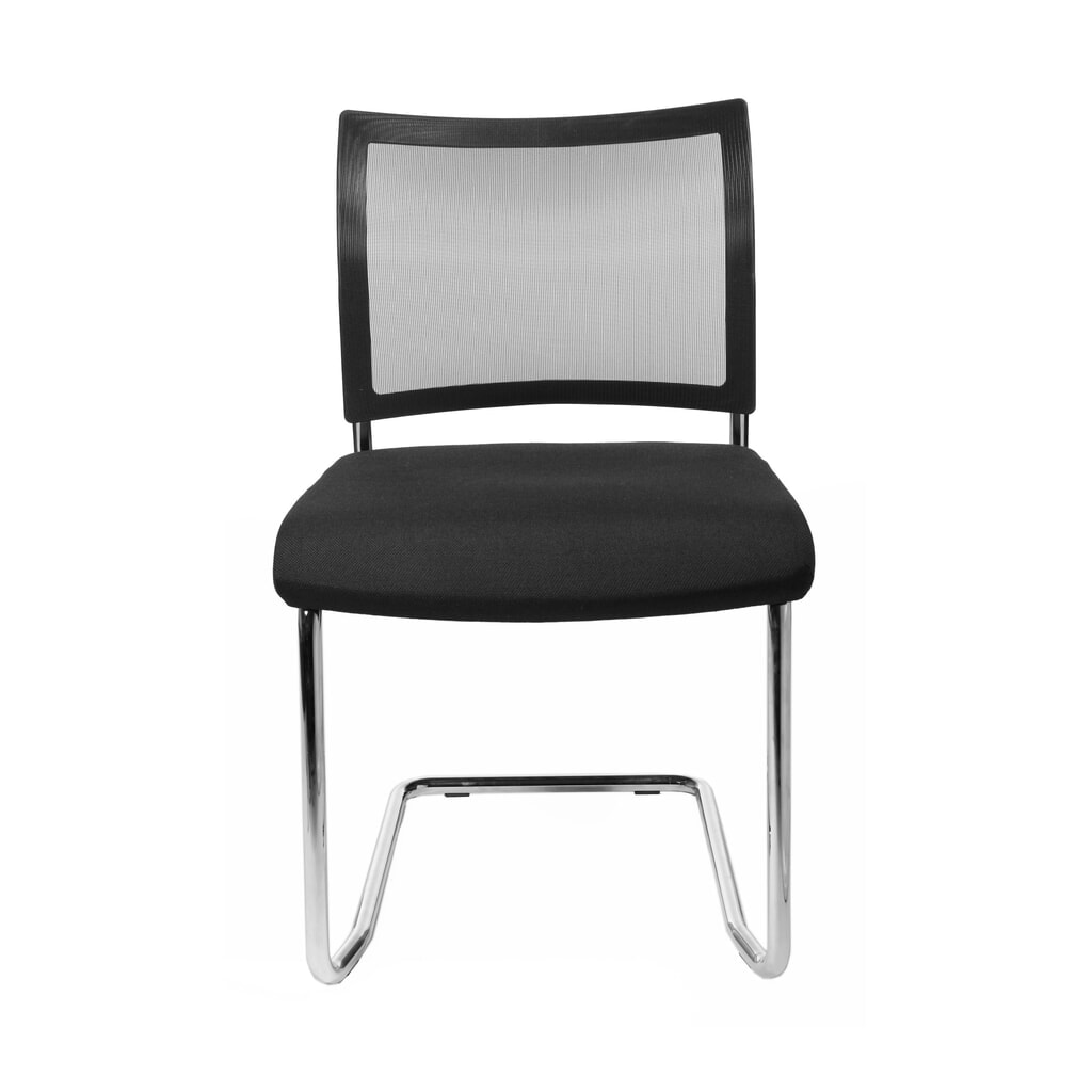 Krzesło na płozach Topstar® New Age z oparciem siatkowym, czarne Zdjęcie produktu nr 2: Krzesło na płozach Topstar® New Age z oparciem siatkowym, czarne