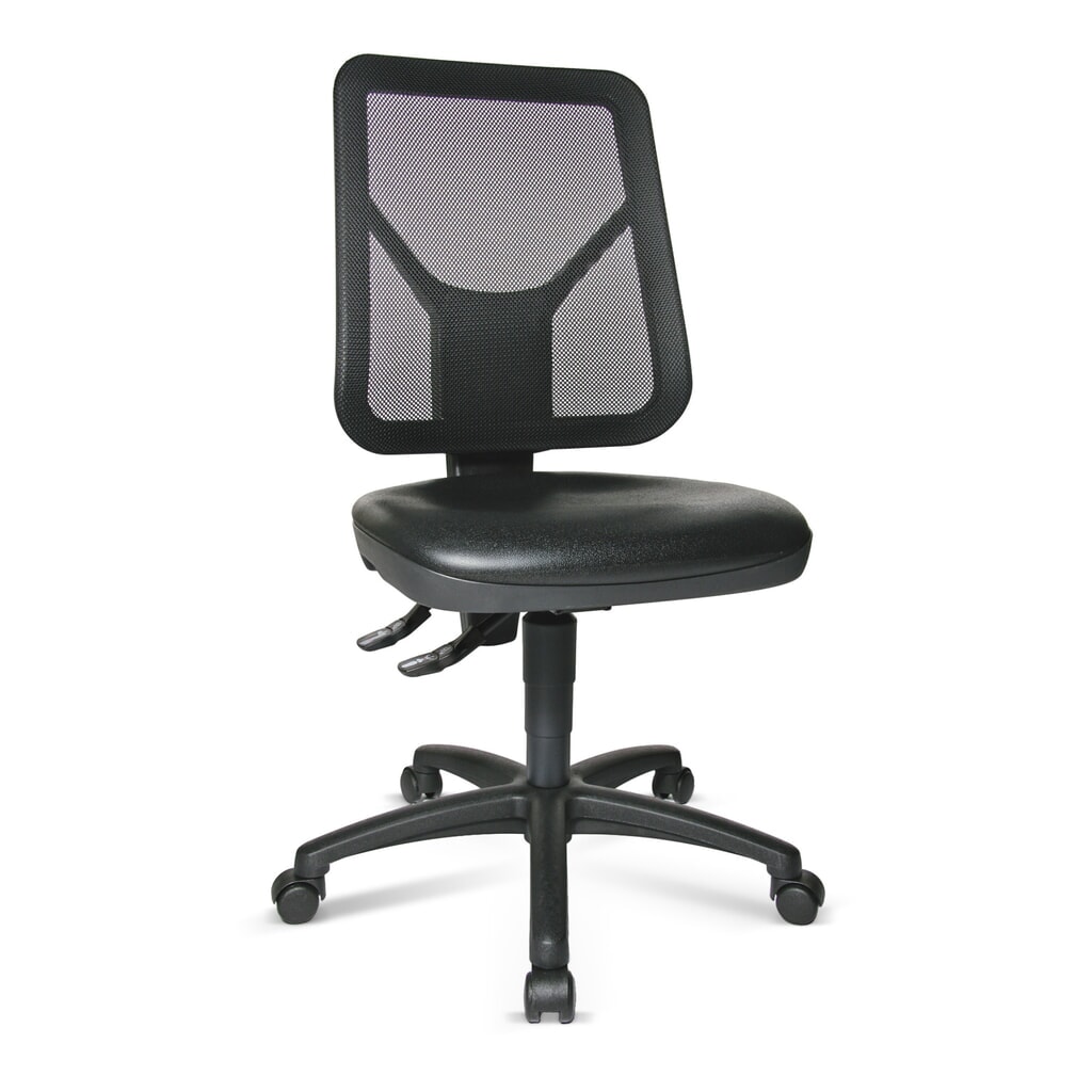 Krzesło robocze obrotowe Topstar® Tec 80 PK, wysokość siedziska 410-530 mm, oparcie siatkowe, kółka, kolor czarny Zdjęcie produktu: Krzesło robocze obrotowe Topstar® Tec 80 PK, wysokość siedziska 410-530 mm, oparcie siatkowe, kółka, kolor czarny