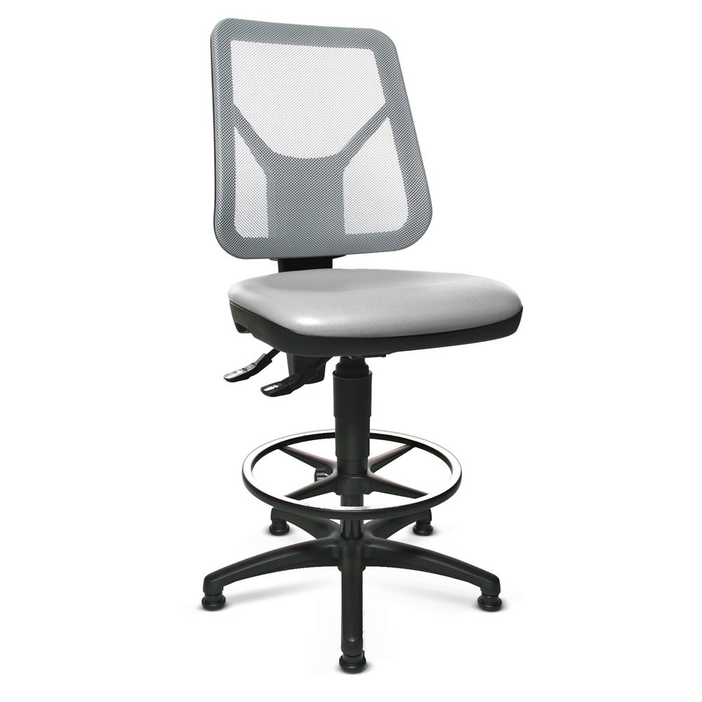 Zdjęcie produktu nr 1: Krzesło robocze obrotowe Topstar® Tec 80 PK, wysokość siedziska 590-840 mm, oparcie siatkowe, ślizgacze, podpórka pierścieniowa, kolor czarny