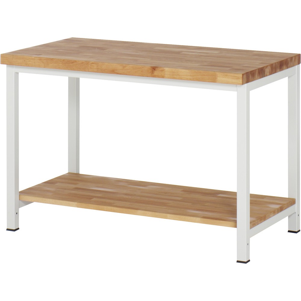 Zdjęcie produktu nr 1: Ława warsztatowa RAU z serii 8000, wys. x szer. x gł. 840–1 040 x 1 250 x 700 mm, półka do odkładania różnych przedmiotów na dole