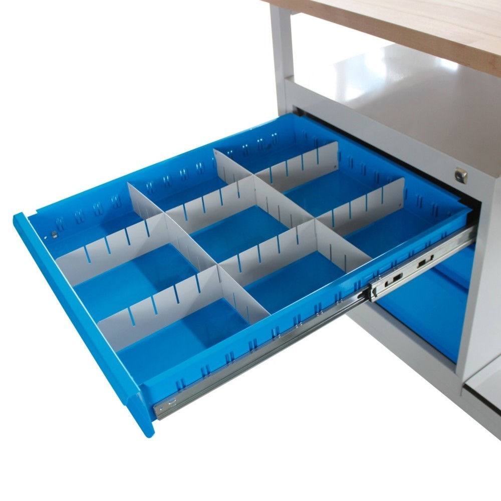 Zdjęcie produktu nr 3: Ława warsztatowa Steinbock® Cube, 3 x szuflada, udźwig 300 kg, wys. x szer. x gł. 825 x 1200 x 600 mm, RAL 7035/5012