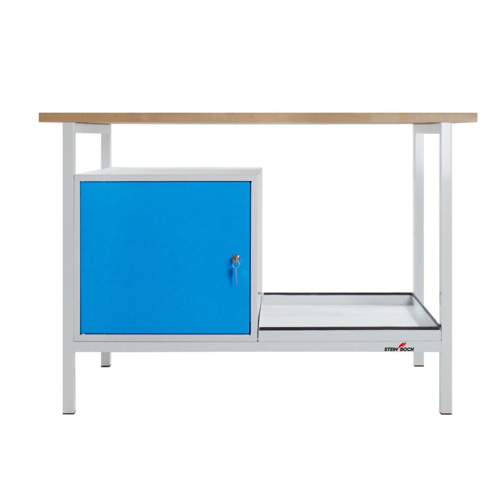 Ława warsztatowa Steinbock® Cube, 1 x drzwi, udźwig 300 kg, wys. x szer. x gł. 825 x 1200 x 600 mm, RAL 7035/5012 Zdjęcie produktu nr 3: Ława warsztatowa Steinbock® Cube, 1 x drzwi, udźwig 300 kg, wys. x szer. x gł. 825 x 1200 x 600 mm, RAL 7035/5012