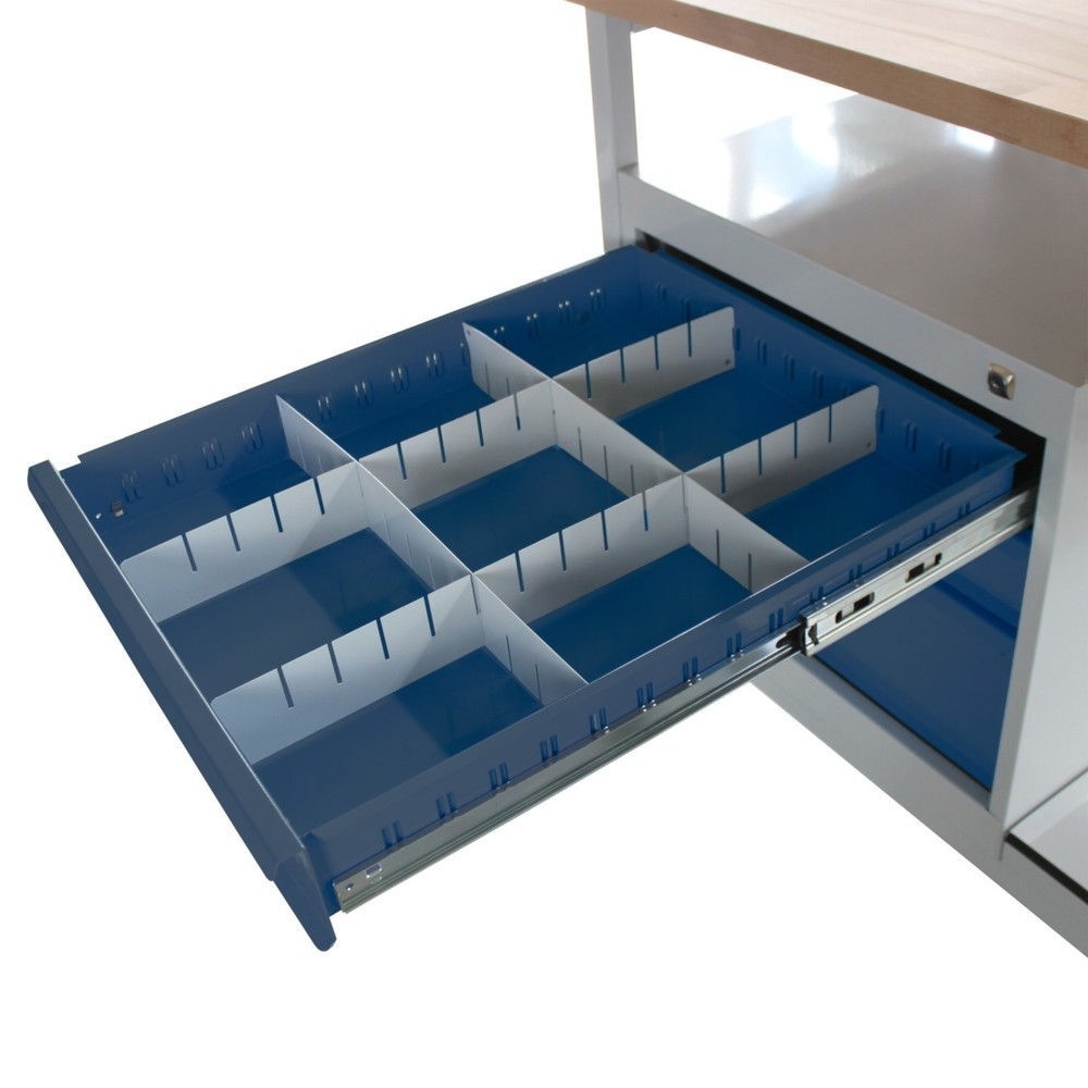 Zdjęcie produktu nr 3: Ława warsztatowa Steinbock® Cube, 3 x szuflada, udźwig 300 kg, wys. x szer. x gł. 825 x 1200 x 600 mm, RAL 7035/7016