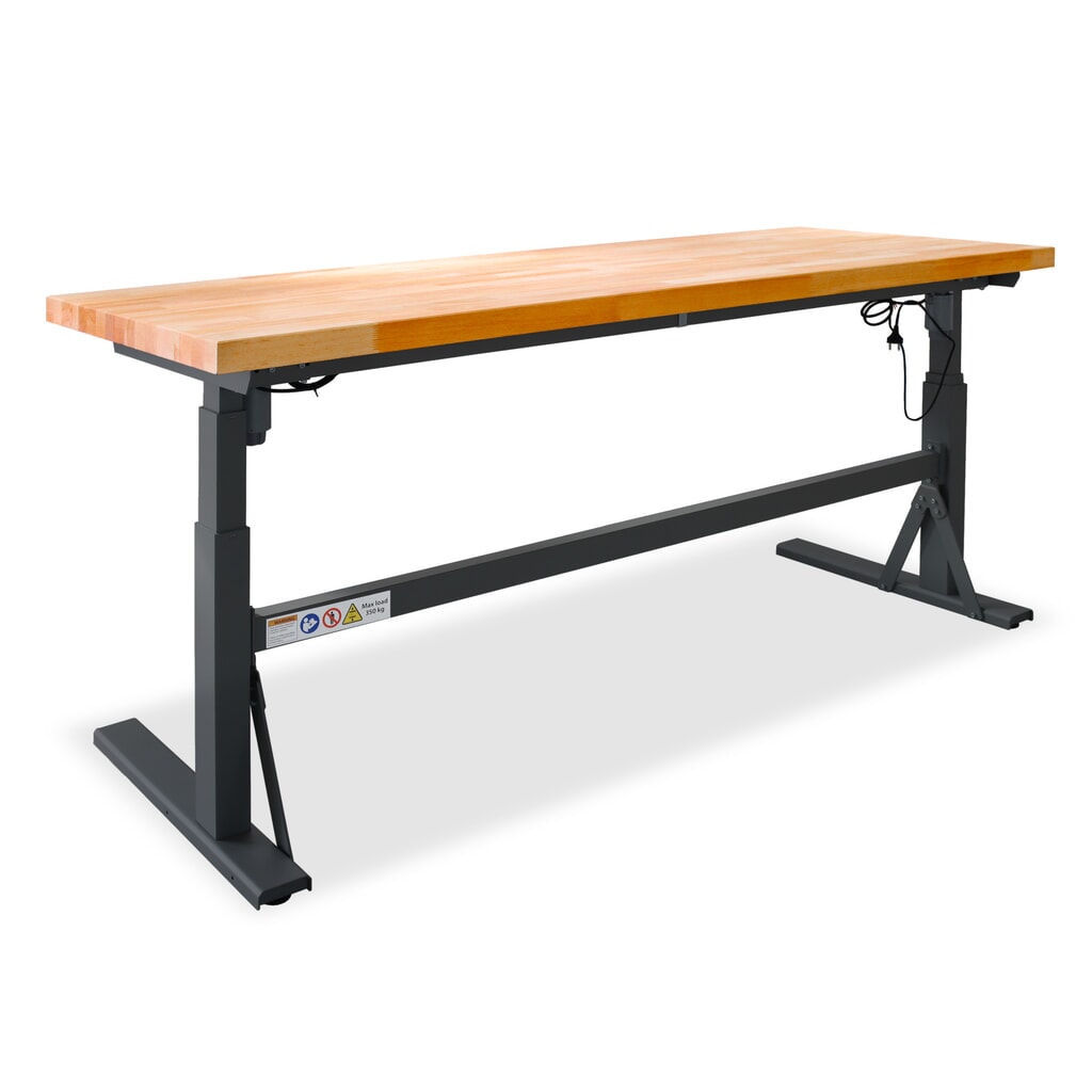 Ława warsztatowa Steinbock® e-Adjust z funkcją elektrycznej regulacji wysokości, wys. x szer. x gł. 700–1170 x 2000 x 750 mm, udźwig 350 kg Zdjęcie produktu nr 7: Ława warsztatowa Steinbock® e-Adjust z funkcją elektrycznej regulacji wysokości, wys. x szer. x gł. 700–1170 x 2000 x 750 mm, udźwig 350 kg