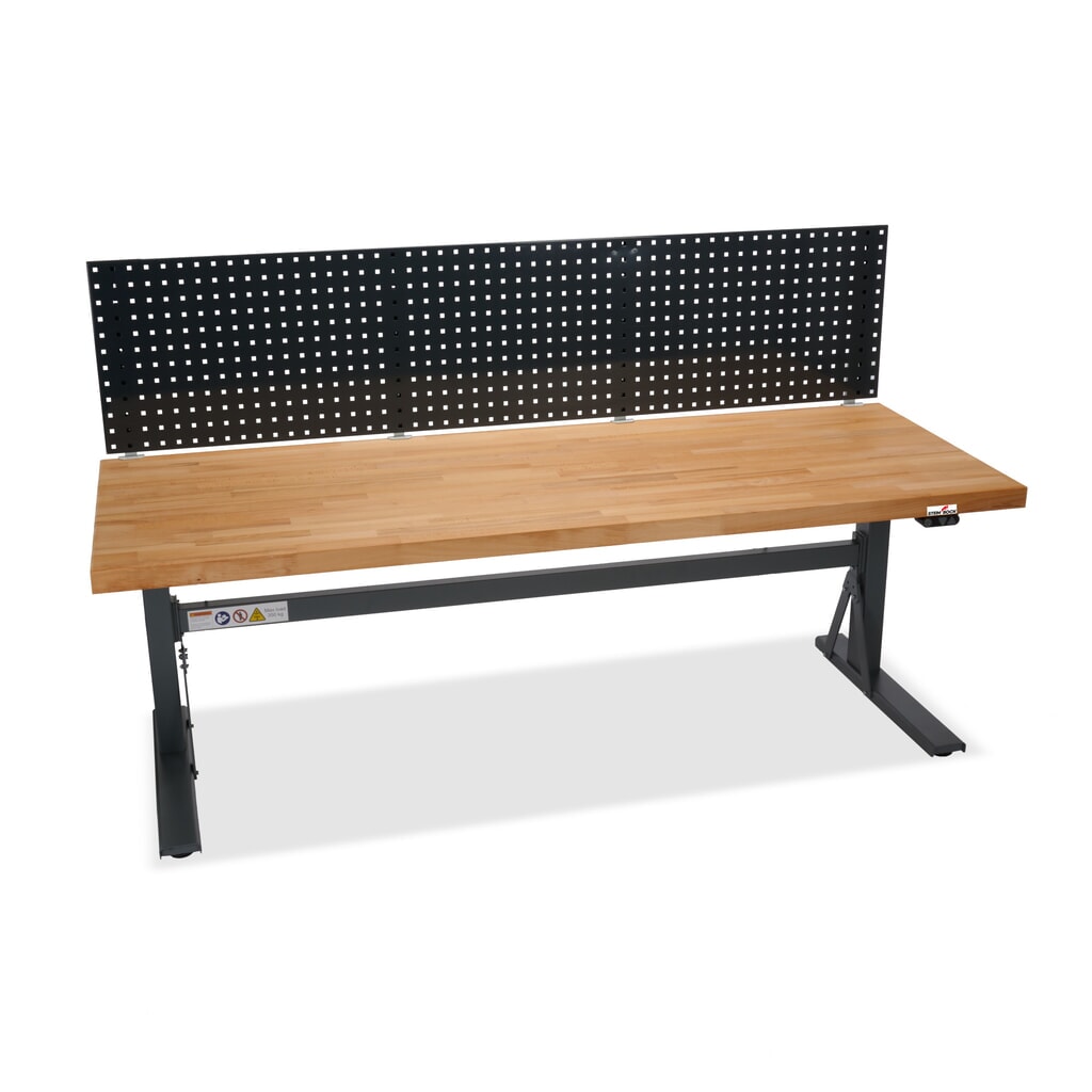 Ława warsztatowa Steinbock® e-Adjust z funkcją elektrycznej regulacji wysokości, wyposażona w perforowaną ścianę, wys. x szer. x gł. 700–1170 x 2000 x 750 mm, udźwig 350 kg Zdjęcie produktu nr 10: Ława warsztatowa Steinbock® e-Adjust z funkcją elektrycznej regulacji wysokości, wyposażona w perforowaną ścianę, wys. x szer. x gł. 700–1170 x 2000 x 750 mm, udźwig 350 kg
