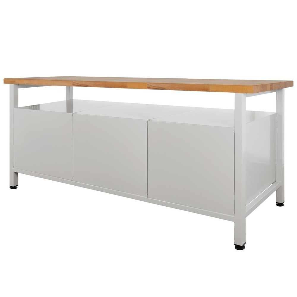 Zdjęcie produktu nr 5: Ława warsztatowa Steinbock® Extra, 1 x półka, 2 x drzwi, 3 x szuflada, udźwig 500 kg, wys. x szer. x gł. 840 x 1700 x 600 mm, RAL 7035/7016