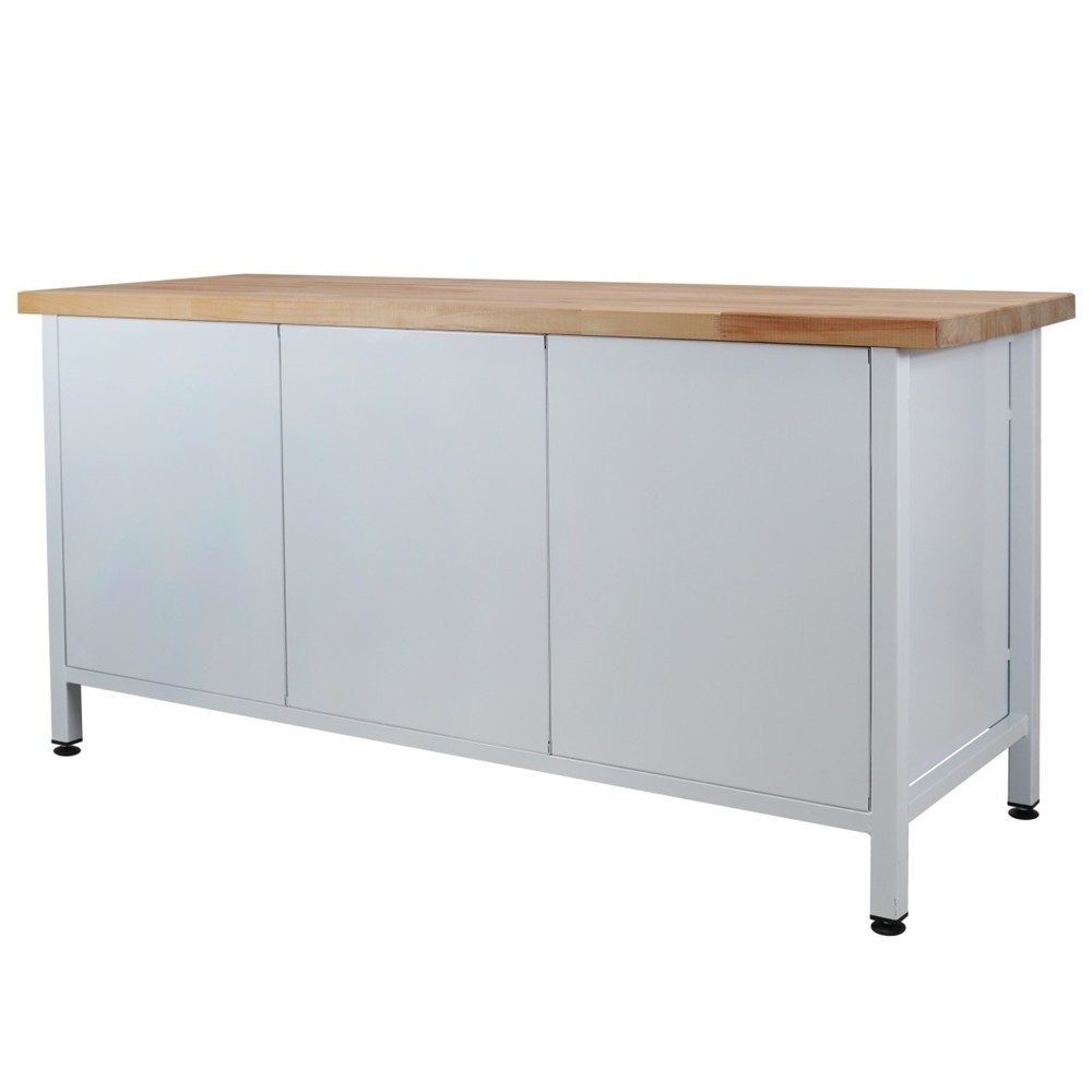 Zdjęcie produktu nr 2: Ława warsztatowa Steinbock® Extra, 4 x szuflada, 1 x sekcja regału, 1 x drzwi, udźwig 500 kg, wys. x szer. x gł. 840 x 1700 x 600 mm, RAL 7035/7016