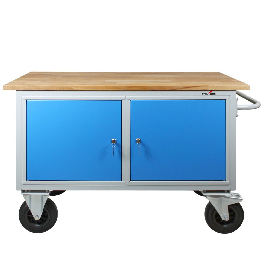 Zdjęcie produktu nr 3: Mobilna ława warsztatowa Steinbock® Motion, 2 x drzwi, udźwig 500 kg, wys. x szer. x gł. 827 x 1300 x 600 mm, RAL 7035/5012