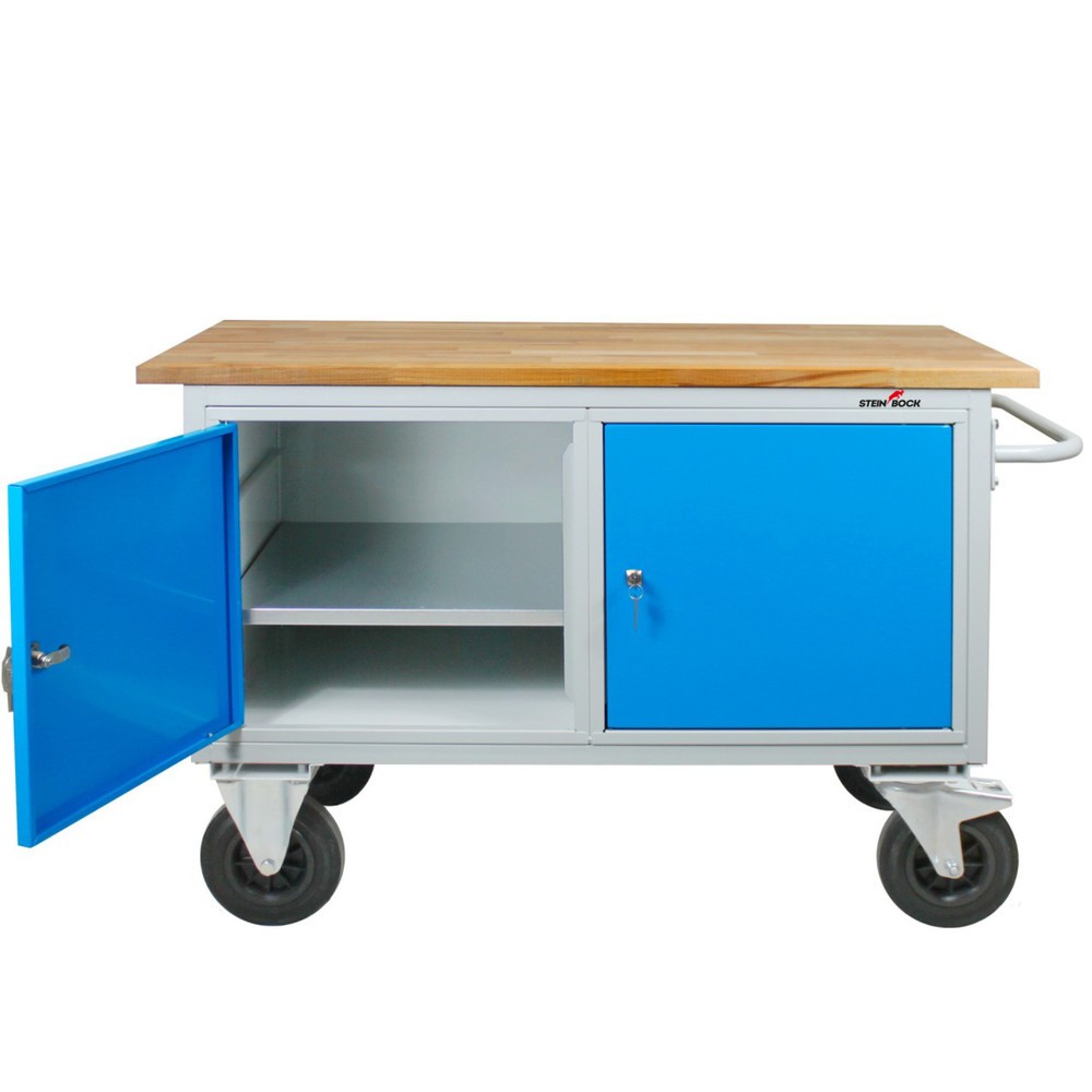 Zdjęcie produktu nr 4: Mobilna ława warsztatowa Steinbock® Motion, 2 x drzwi, udźwig 500 kg, wys. x szer. x gł. 827 x 1300 x 600 mm, RAL 7035/5012