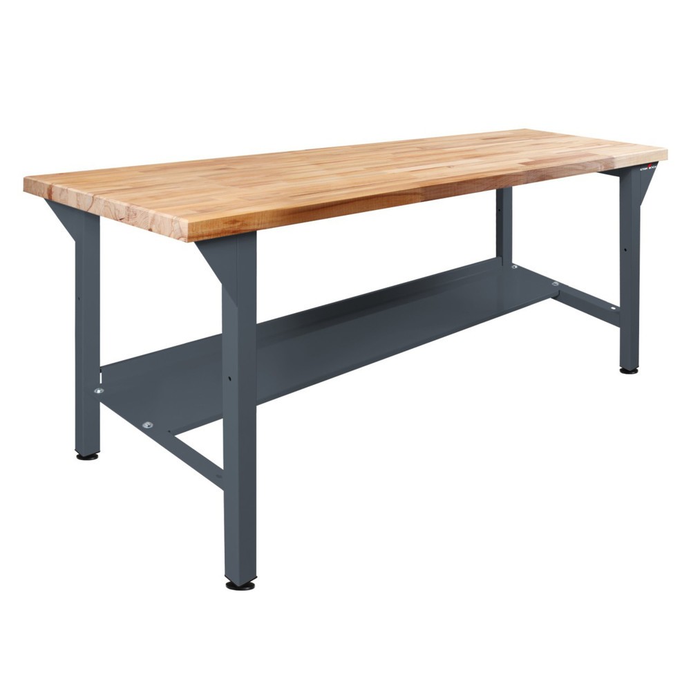 Zdjęcie produktu nr 1: Ława warsztatowa Steinbock® Original, 1 x półka, udźwig 500 kg, wys. x szer. x gł. 850 x 1500 x 750 mm, RAL 7016