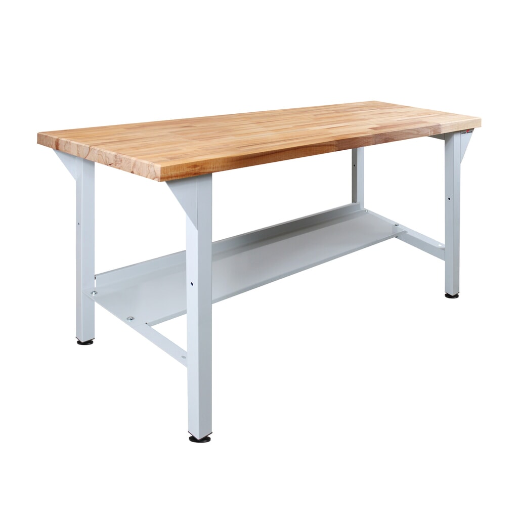 Ława warsztatowa Steinbock® Original, 1 x półka, udźwig 500 kg, wys. x szer. x gł. 850 x 1500 x 750 mm, RAL 7035 Zdjęcie produktu: Ława warsztatowa Steinbock® Original, 1 x półka, udźwig 500 kg, wys. x szer. x gł. 850 x 1500 x 750 mm, RAL 7035