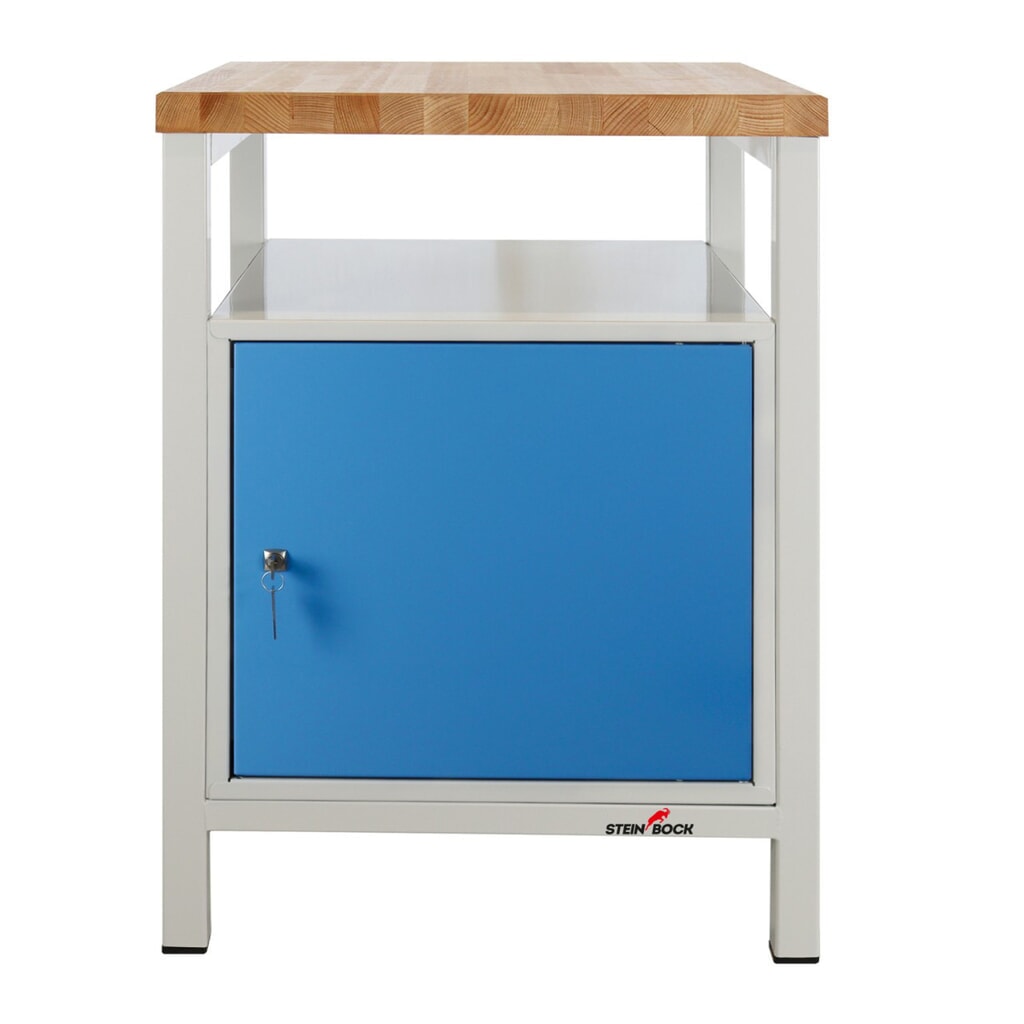 Ława warsztatowa Steinbock® Premium, 1 x półka, 1 x drzwi, udźwig 300 kg, wys. x szer. x gł. 840 x 600 x 600 mm, RAL 7035/5012 Zdjęcie produktu nr 7: Ława warsztatowa Steinbock® Premium, 1 x półka, 1 x drzwi, udźwig 300 kg, wys. x szer. x gł. 840 x 600 x 600 mm, RAL 7035/5012