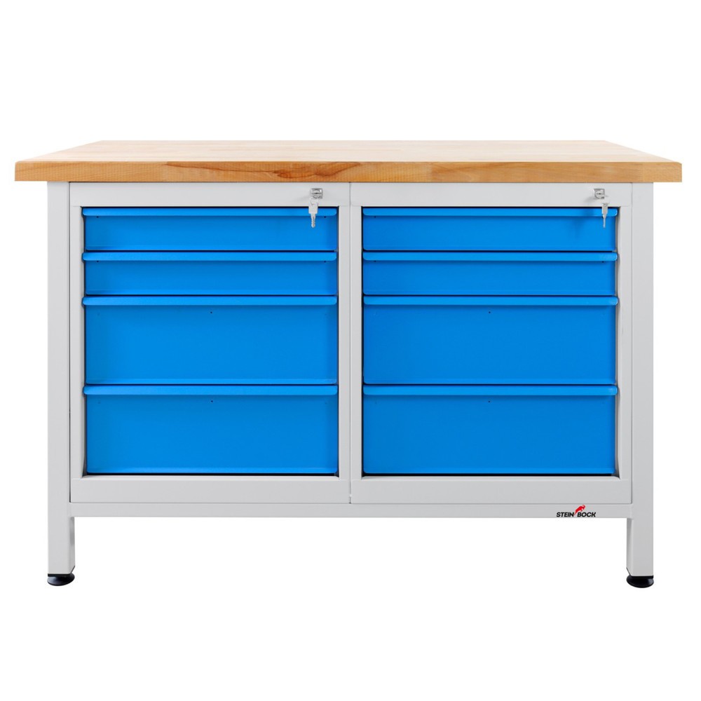 Zdjęcie produktu nr 6: Ława warsztatowa Steinbock® Premium, 8 x szuflada, udźwig 300 kg, wys. x szer. x gł. 840 x 1200 x 600 mm, RAL 7035/5012