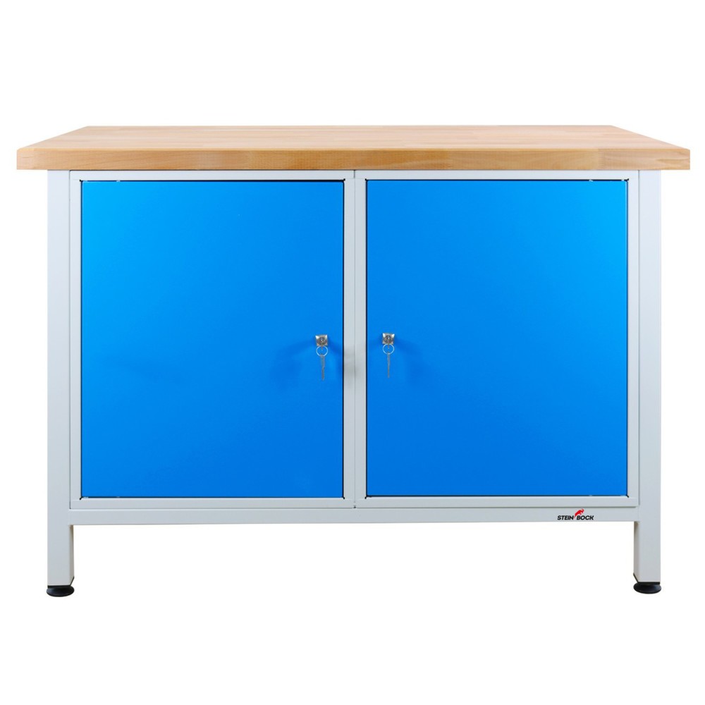 Zdjęcie produktu nr 4: Ława warsztatowa Steinbock® Premium, 2 x drzwi, udźwig 300 kg, wys. x szer. x gł. 840 x 1200 x 600 mm, RAL 7035/5012