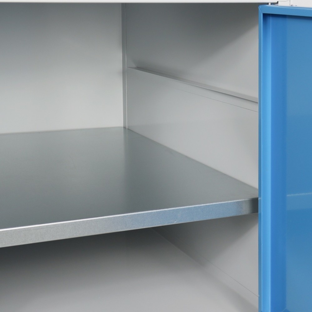 Zdjęcie produktu nr 4: Ława warsztatowa Steinbock® Premium, 1 x półka, 2 x drzwi, udźwig 300 kg, wys. x szer. x gł. 840 x 1200 x 600 mm, RAL 7035/5012
