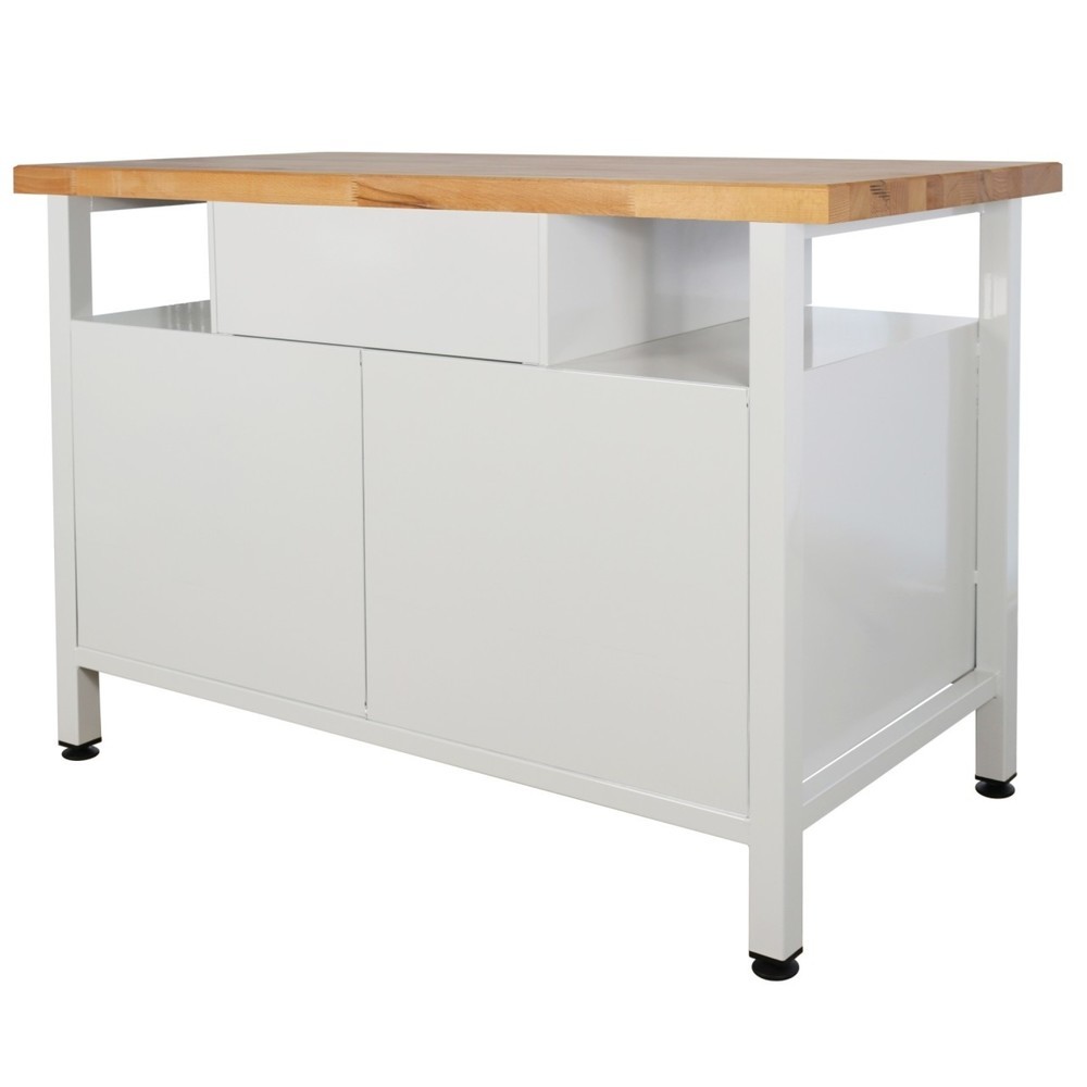 Zdjęcie produktu nr 4: Ława warsztatowa Steinbock® Premium, 1 x półka, 1 x szuflada, 2 x drzwi, udźwig 300 kg, wys. x szer. x gł. 840 x 1200 x 600 mm, RAL 7035/5012