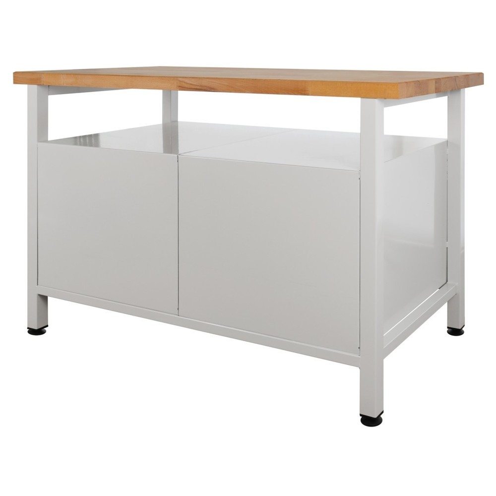 Zdjęcie produktu nr 2: Ława warsztatowa Steinbock® Premium, 1 x półka, 2 x drzwi, udźwig 300 kg, wys. x szer. x gł. 840 x 1200 x 600 mm, RAL 7035/7016