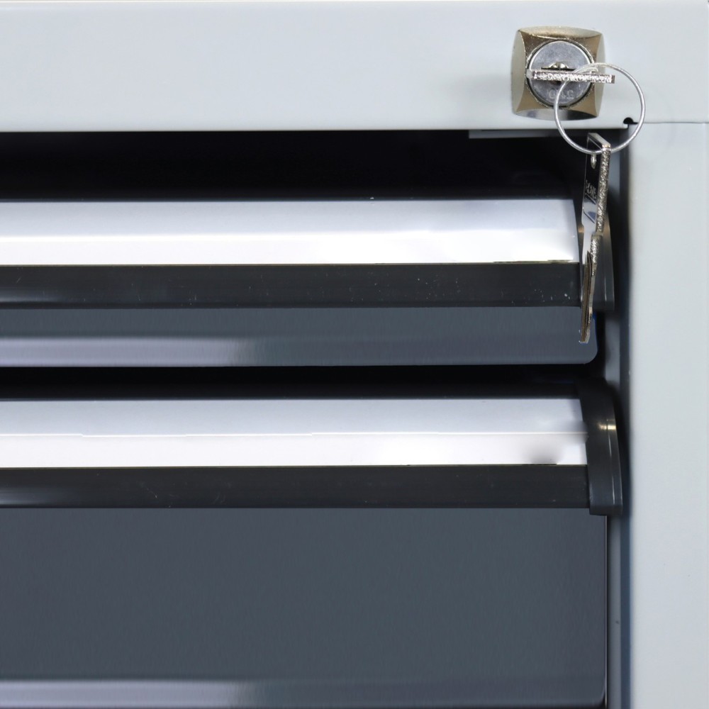 Zdjęcie produktu nr 5: Ława warsztatowa Steinbock® Pro, 4 x szuflada, 1 x półka, udźwig 500 kg, wys. x szer. x gł. 850 x 2000 x 750 mm, RAL 7016