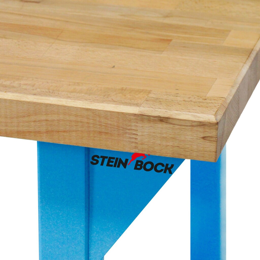 Ława warsztatowa Steinbock® Pro, 3 x szuflada, 1 x półka, udźwig 500 kg, wys. x szer. x gł. 850 x 1500 x 750 mm, RAL 5012 Zdjęcie produktu nr 4: Ława warsztatowa Steinbock® Pro, 3 x szuflada, 1 x półka, udźwig 500 kg, wys. x szer. x gł. 850 x 1500 x 750 mm, RAL 5012