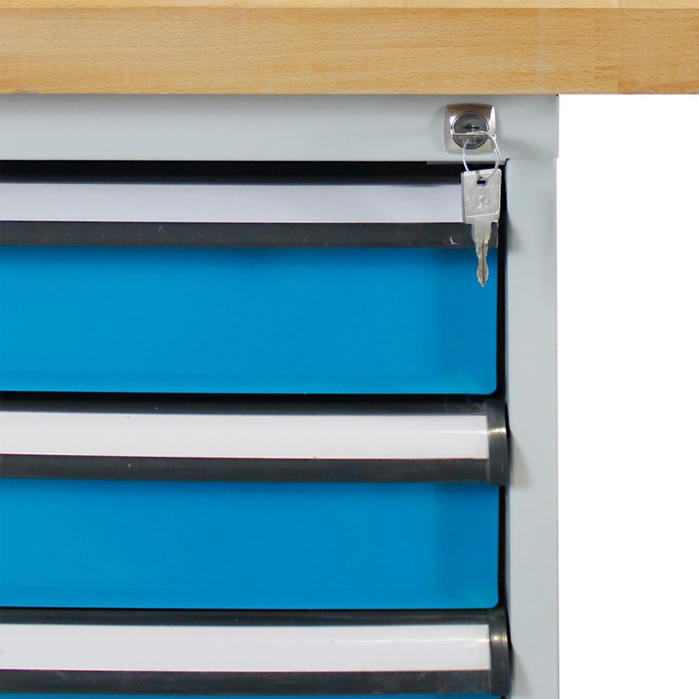 Zdjęcie produktu nr 5: Ława warsztatowa Steinbock® Pro, 6 x szuflada, udźwig 500 kg, wys. x szer. x gł. 850 x 2000 x 750 mm, RAL 5012