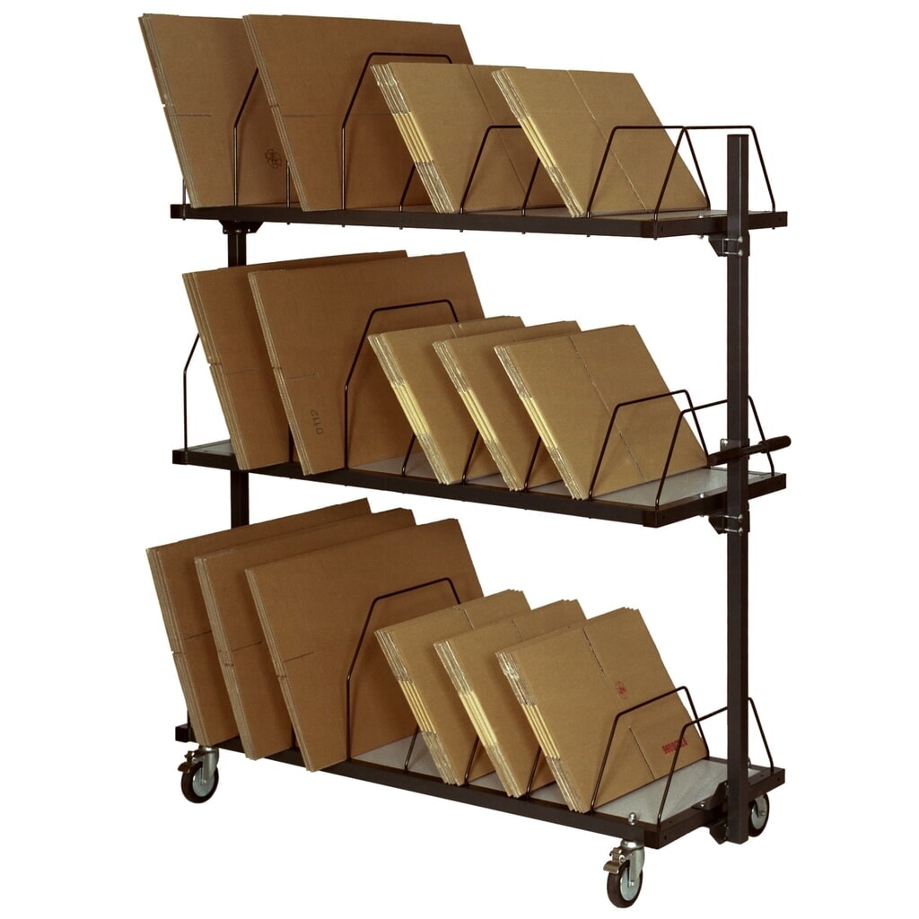 Magazynek kartonów z pałąkiem do pchania, 3 poziomy, wys. x szer. x głęb. 1 860 x 1 600 x 600 mm Zdjęcie produktu nr 3: Magazynek kartonów z pałąkiem do pchania, 3 poziomy, wys. x szer. x głęb. 1 860 x 1 600 x 600 mm
