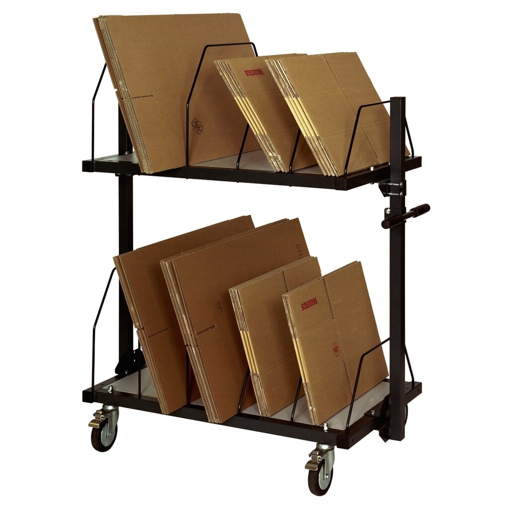 Magazynek kartonów z pałąkiem do pchania, 2 poziomy, wys. x szer. x głęb. 1260 x 1015 x 600 mm Zdjęcie produktu nr 4: Magazynek kartonów z pałąkiem do pchania, 2 poziomy, wys. x szer. x głęb. 1260 x 1015 x 600 mm