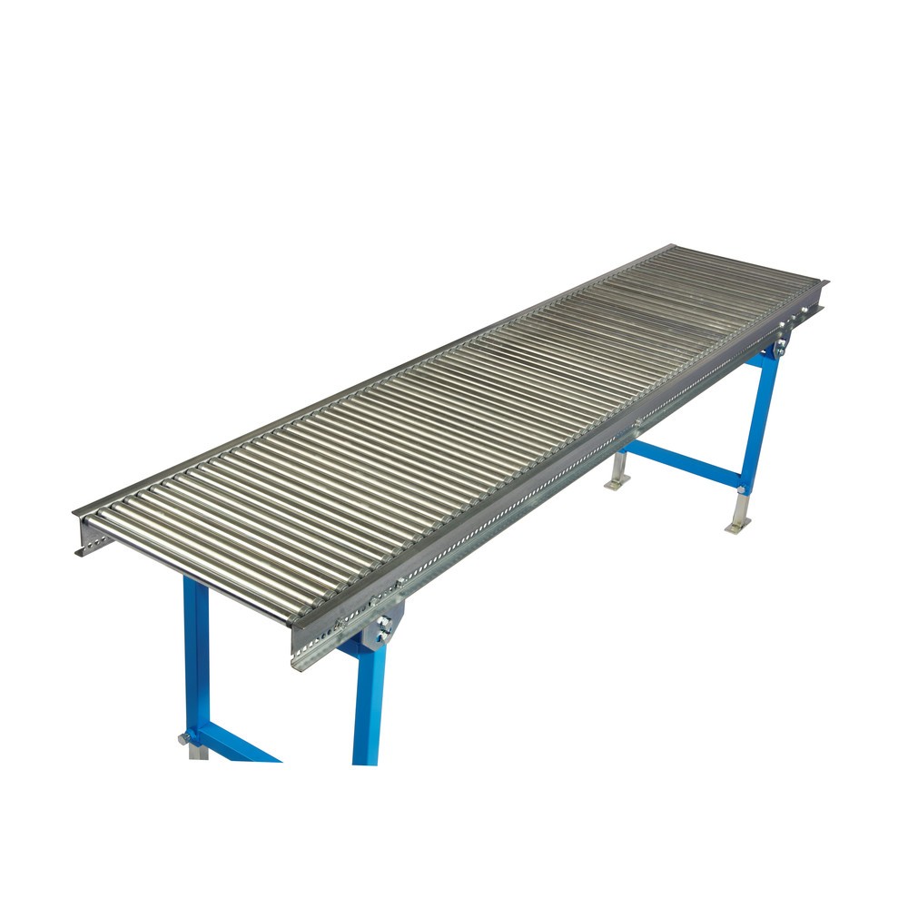 Zdjęcie produktu nr 2: Mały przenośnik rolkowy, rolki z rurek stalowych, oś sprężynowa, Ø 20 mm, dł. x szer. 1000 x 200 mm