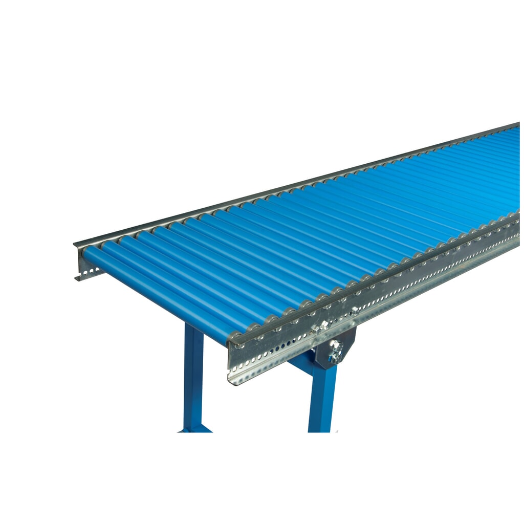 BLUME mały przenośnik rolkowy, kółka z tworzywa sztucznego Ø 30 mm, oś gwintowana, dł. x szer. 1000 x 400 mm Zdjęcie produktu: BLUME mały przenośnik rolkowy, kółka z tworzywa sztucznego Ø 30 mm, oś gwintowana, dł. x szer. 1000 x 400 mm