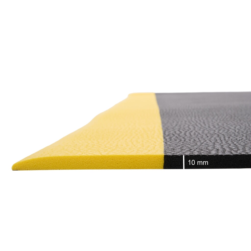 Mata przeciwzmęczeniowa HEMMDAL ErgoSoft Classic, teksturowana, 1-warstwowa, szer. x dł. 600 x 600 mm, kolor czarny/żółty Zdjęcie produktu nr 3: Mata przeciwzmęczeniowa HEMMDAL ErgoSoft Classic, teksturowana, 1-warstwowa, szer. x dł. 600 x 600 mm, kolor czarny/żółty