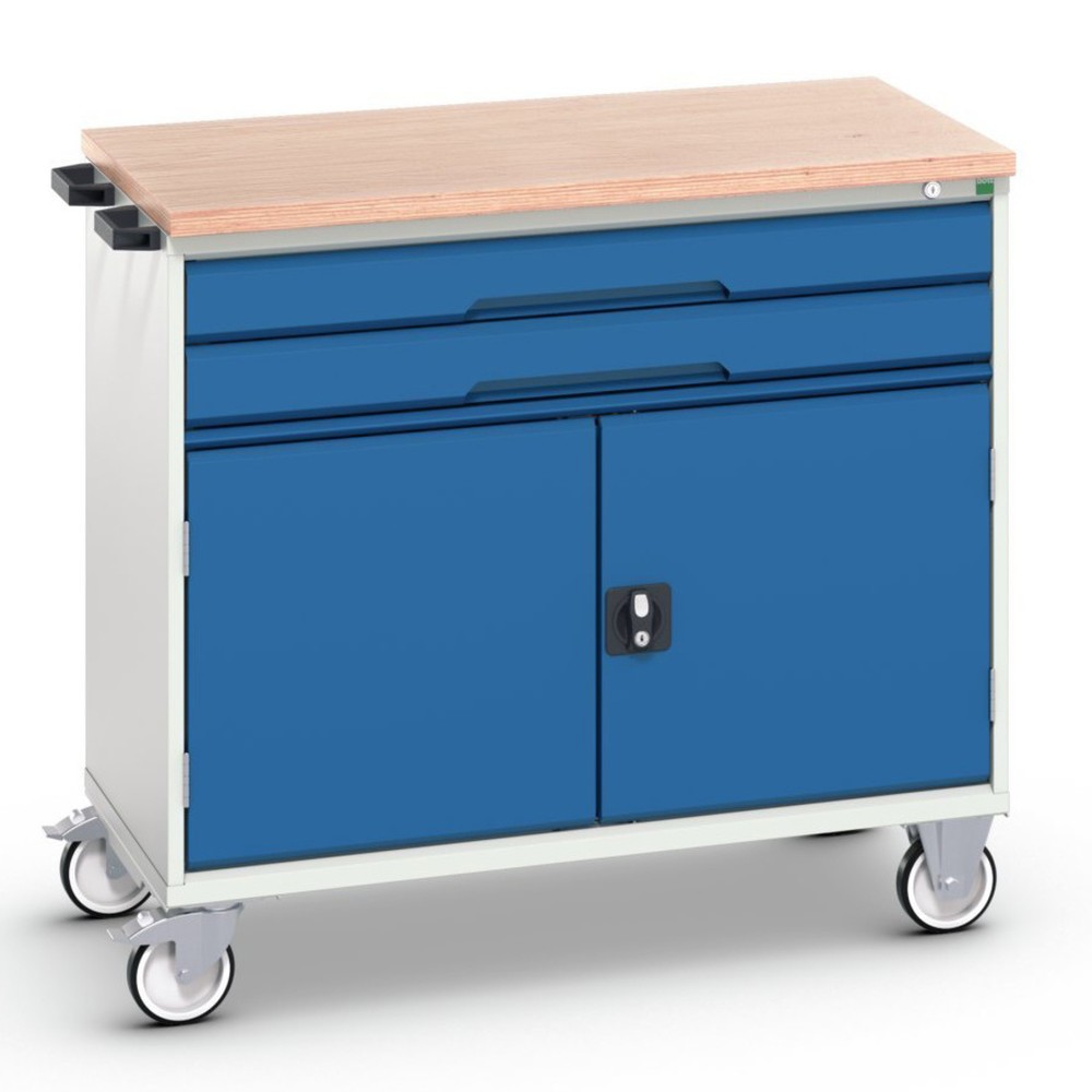 Obraz produktu: Mobilna szafa bott verso z 2 szufladami, drzwiami oraz półką z multipleksu, szer. x gł. x wys.: 1 050 x 600 x 980 mm