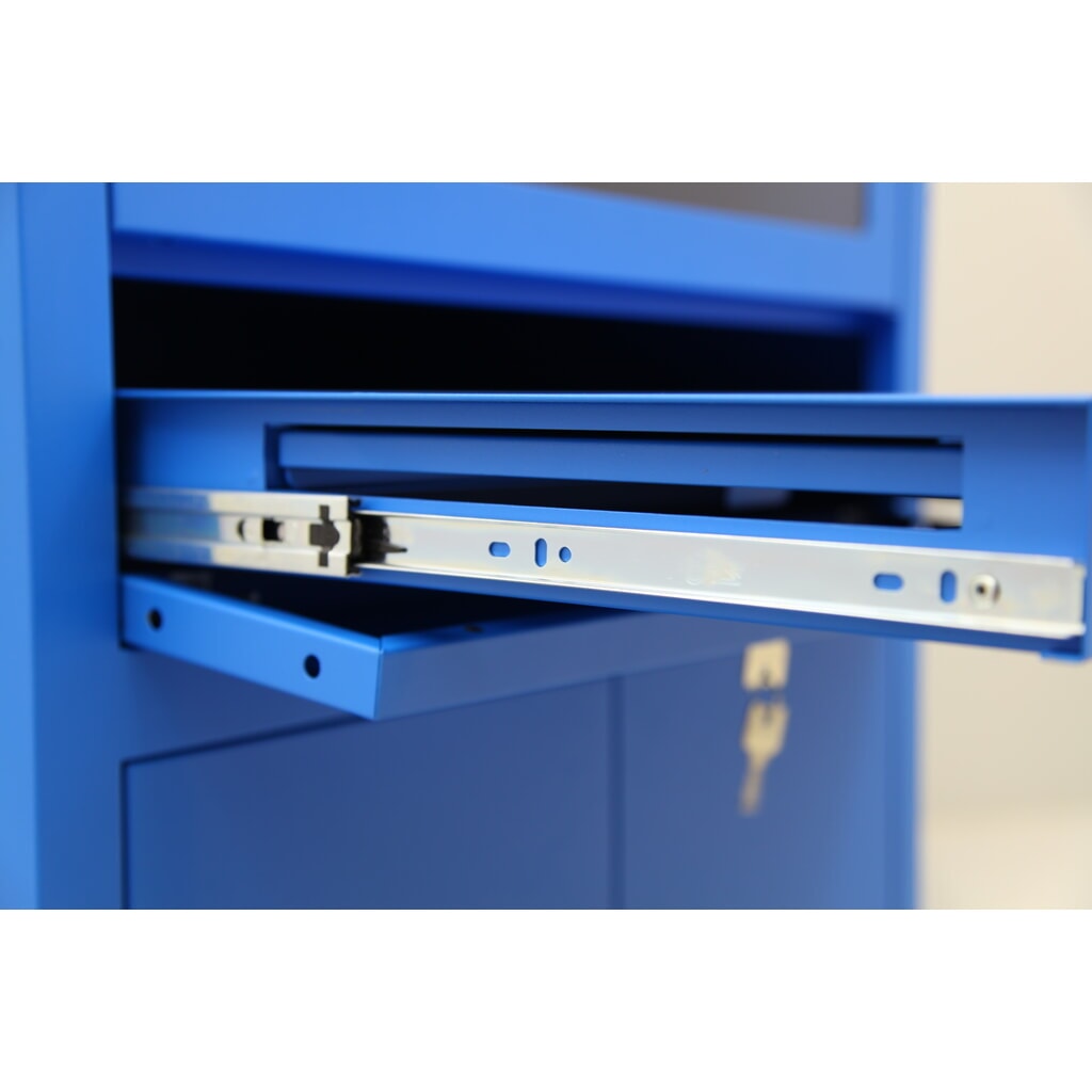 Mobilna szafa komputerowa HEMMDAL HCS-1, wys. x szer. x gł. 1750 x 650 x 550 mm, kolor niebieski gencjanowy Zdjęcie produktu nr 4: Mobilna szafa komputerowa HEMMDAL HCS-1, wys. x szer. x gł. 1750 x 650 x 550 mm, kolor niebieski gencjanowy